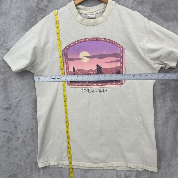 Vintage Oklahoma Coyote Single Stitch Southwest Graphic Tee USA Made - Picture 10 of 10